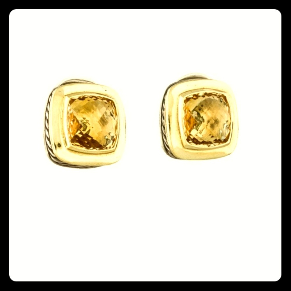 David Yurman Gold with silver Citrine earrings